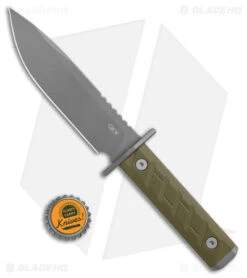 Zero Tolerance 6 Fixed Blade Knife OD Green G-10 (6" Gray CPM 3V) ZT 0006 -Kershaw Store Kershaw ZT 6 Fixed Blade Olive G 10 BB BHQ 178517 jr bottlecap