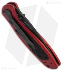 Kershaw Blur Assisted Opening Knife Red (3.375" Black Serr) 1670RDBLKST -Kershaw Store kershaw 1670rdblkst blur red black folder side
