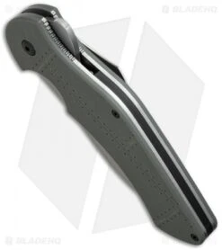 Kershaw Junkyard Dog II Liner Lock Knife Gray G10 (3.75" Bead Blast Serr) 1725ST -Kershaw Store kershaw junkyard dog II ser 1725st bottom cm 1