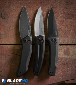 Kershaw Launch 2 Automatic Knife Black Aluminum (3.4" Stonewash) 7200 -Kershaw Store kershaw launch 1 blackwash 2 sw 3 blk dl 2