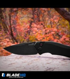 Kershaw Launch 1 Automatic Knife Black Aluminum (3.4" BlackWash) 7100BW -Kershaw Store kershaw launch 1 blackwash BHQ 27374 fall leaves dl large