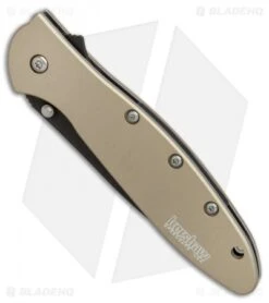 Kershaw Leek Assisted Opening Knife Desert Sand (3" Black) 1660DSBLK -Kershaw Store kershaw leek desert sand KS1660DSBLK BHQ 49608 er spine